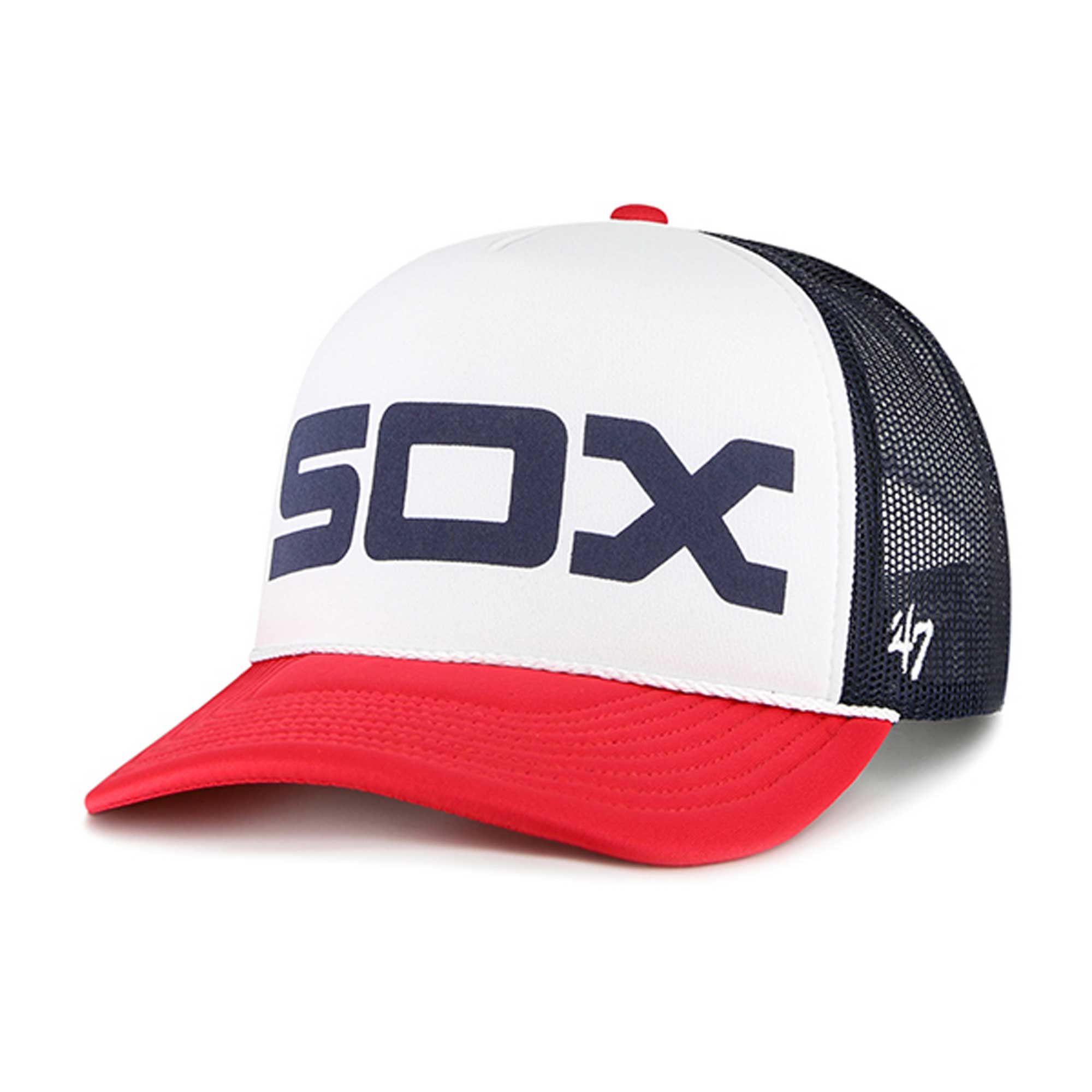 Chicago White Sox '47 Foam Front Script Trucker Snapback Hat - White