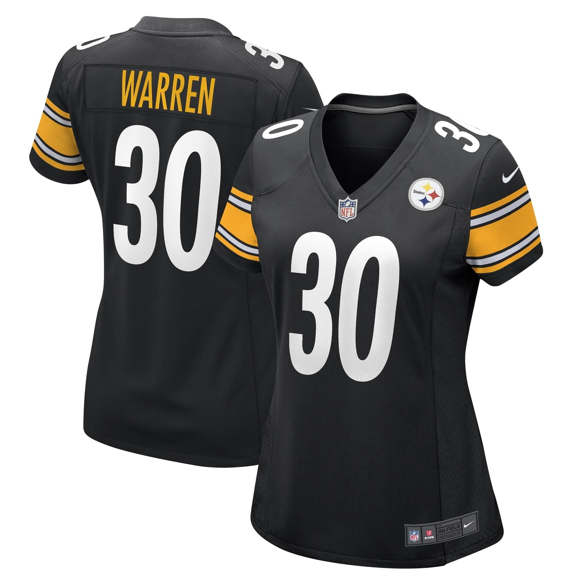 Women s Nike Jaylen Warren Black Pittsburgh Steelers Game Player Jersey