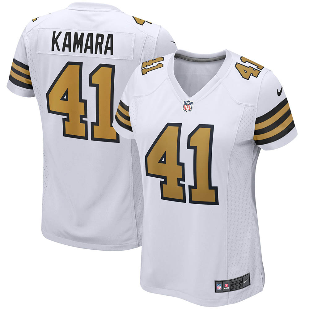 Women s New Orleans Saints Alvin Kamara Alternate Game Player Jersey White