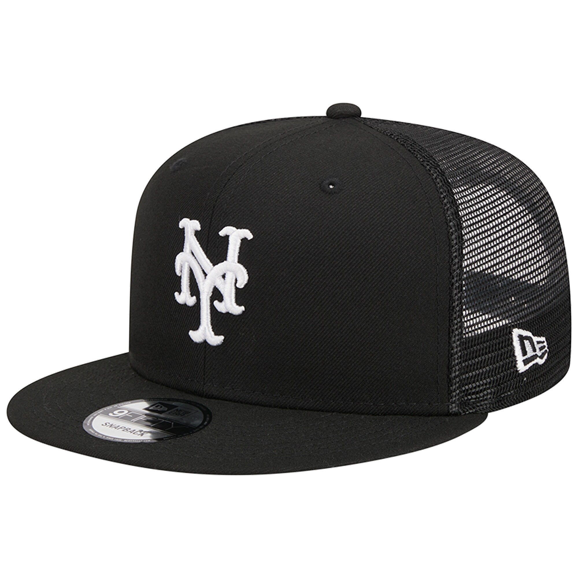 New York Mets New Era Trucker 9FIFTY Snapback Hat - Black