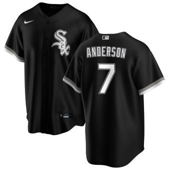 Men's Tim Anderson Chicago White Sox Black Alternate Premium Stitch Replica Jersey