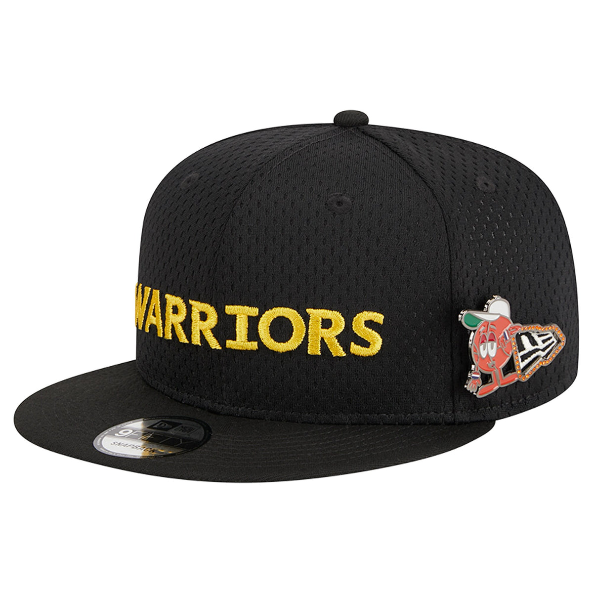 Golden State Warriors New Era Post-Up Pin Mesh 9FIFTY Snapback Hat - Black