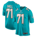 Men s Nike Brandon Shell Aqua Miami Dolphins Home Game Player Jersey