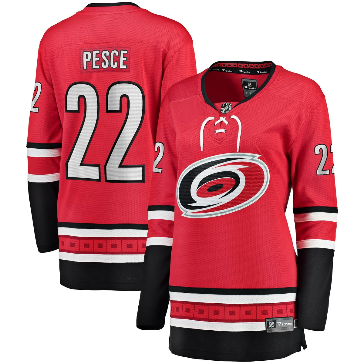 Women's Fanatics Branded Brett Pesce Red Carolina Hurricanes Home Breakaway Player Jersey