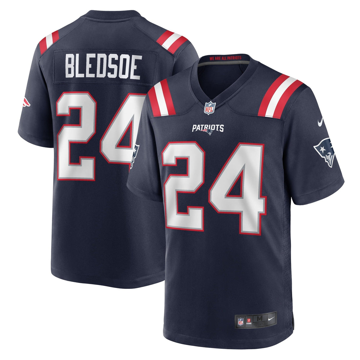 Men s Nike Joshuah Bledsoe Navy New England Patriots Game Player Jersey