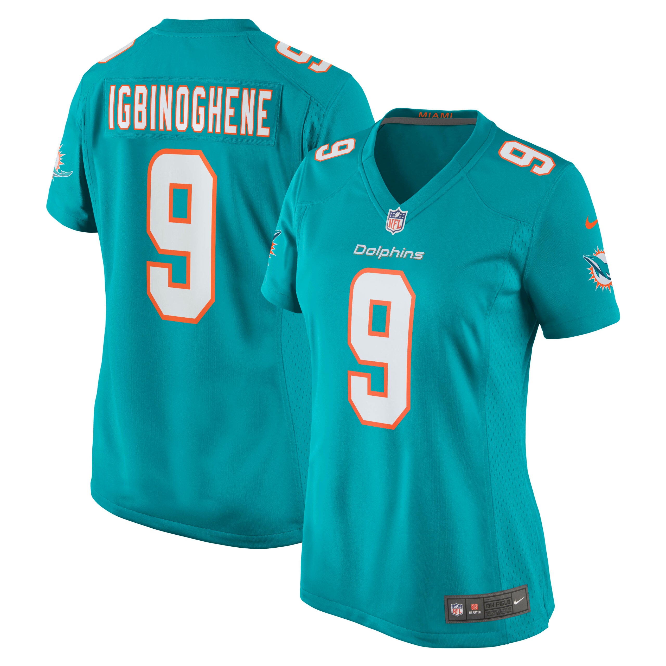 Noah Igbinoghene Miami Dolphins Nike Women s Game Player Jersey   Aqua