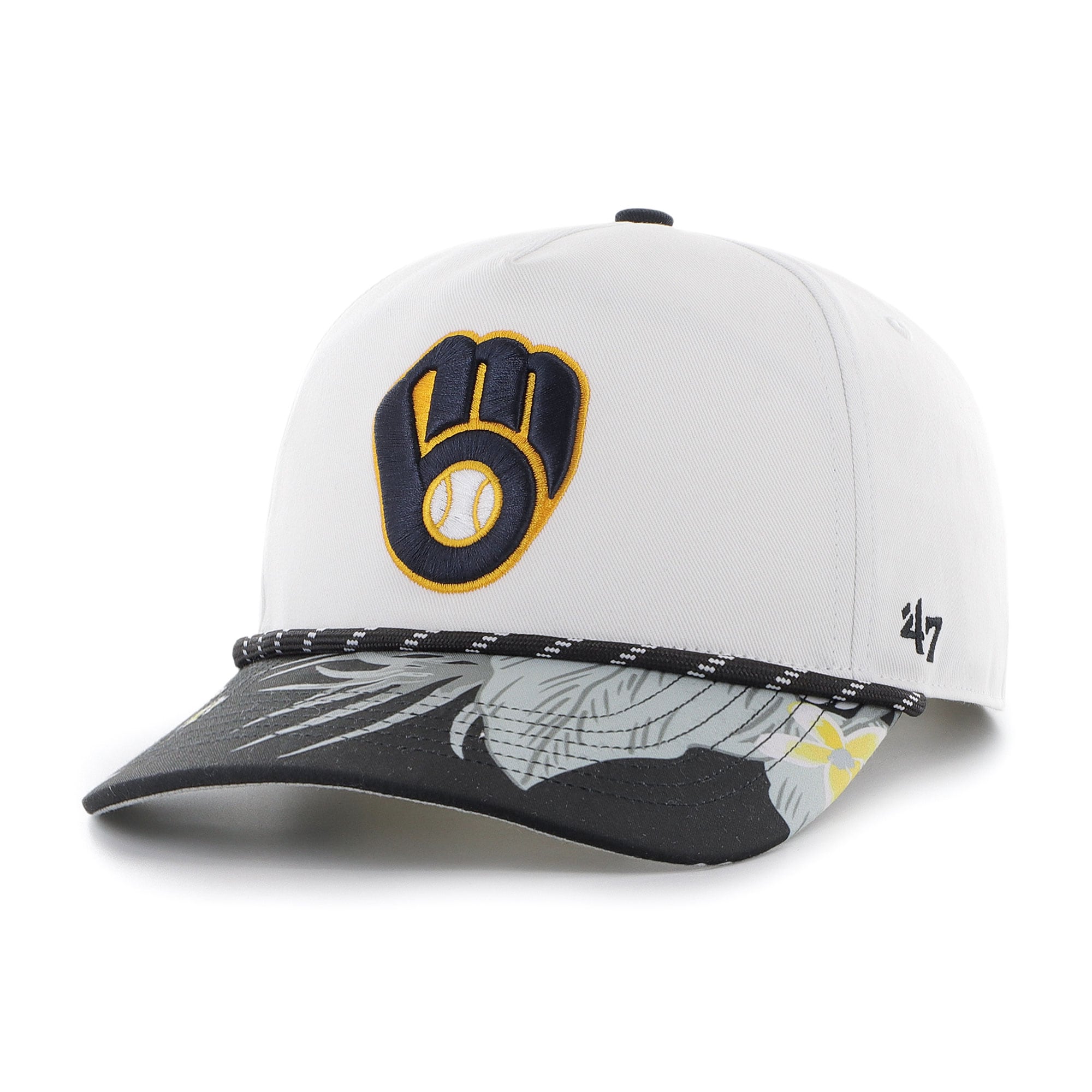 Milwaukee Brewers '47 Dark Tropic Hitch Snapback Hat - White