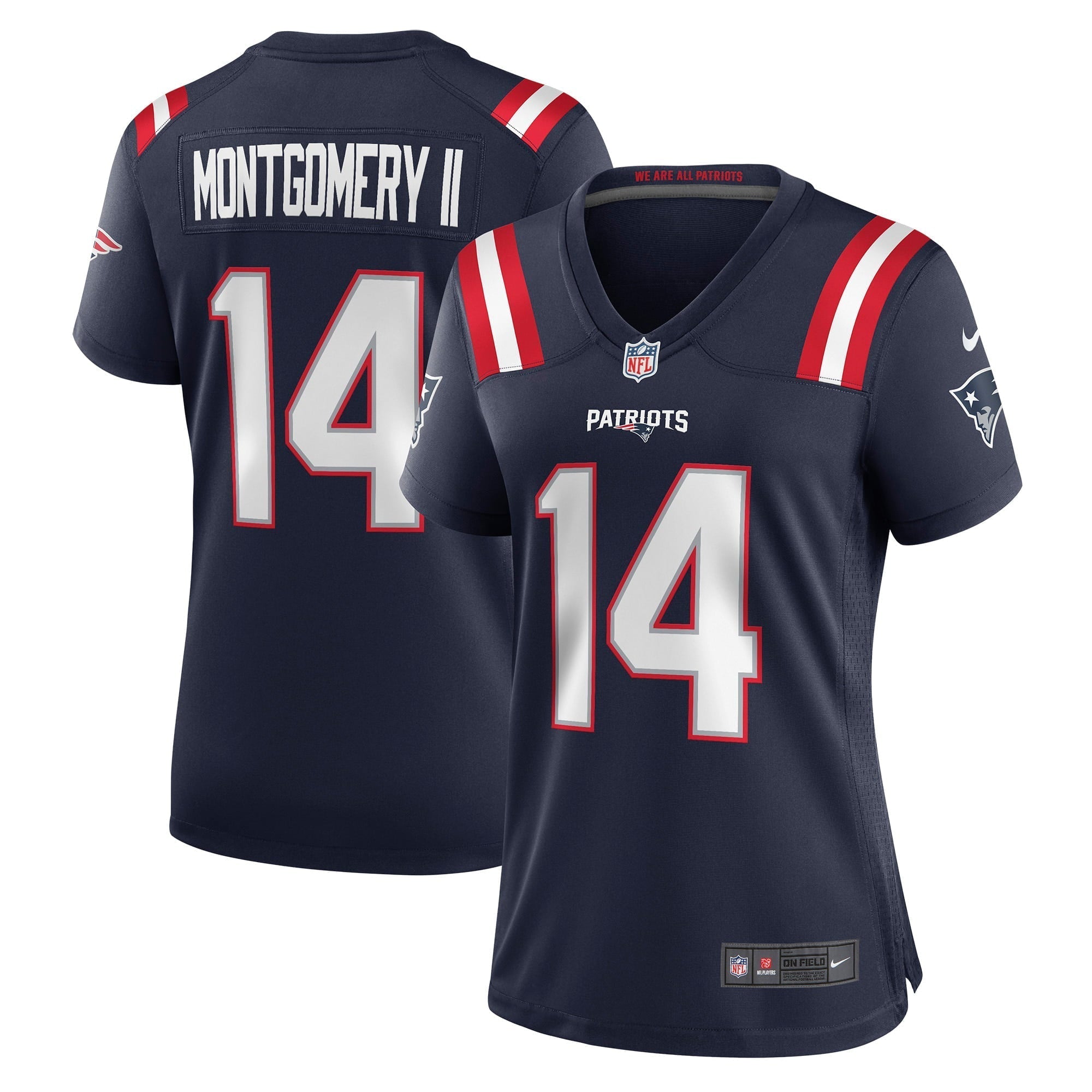 Women s Nike Ty Montgomery Navy New England Patriots Game Jersey