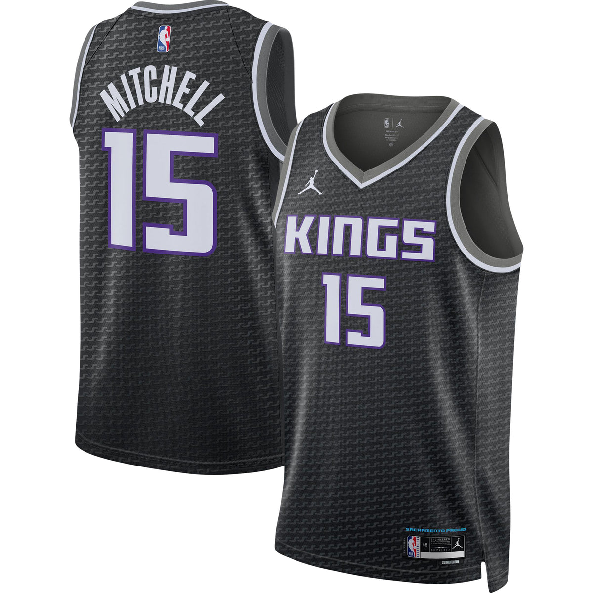 Davion Mitchell Sacramento Kings Jordans Brand Unisex Swingman Jersey - Statement Edition - Black
