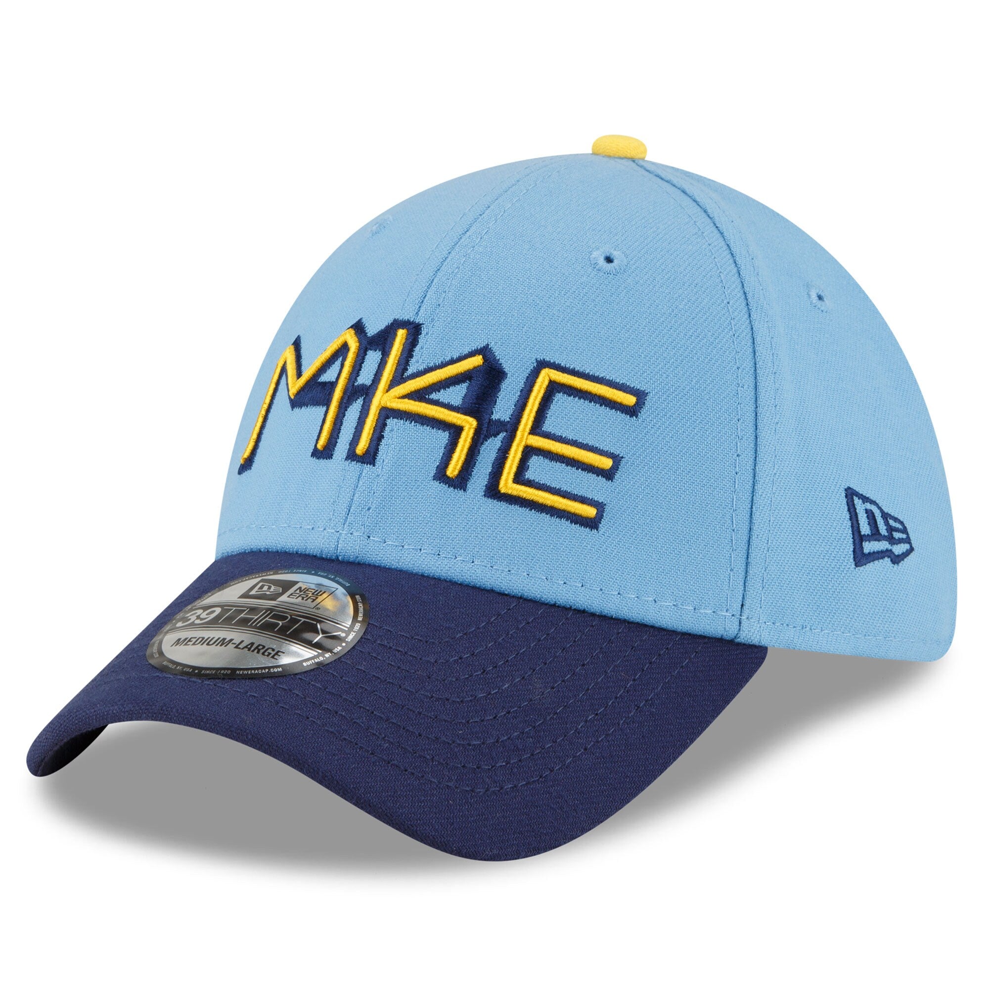 Milwaukee Brewers New Era 2022 City Connect 39THIRTY Flex Hat - Powder Blue