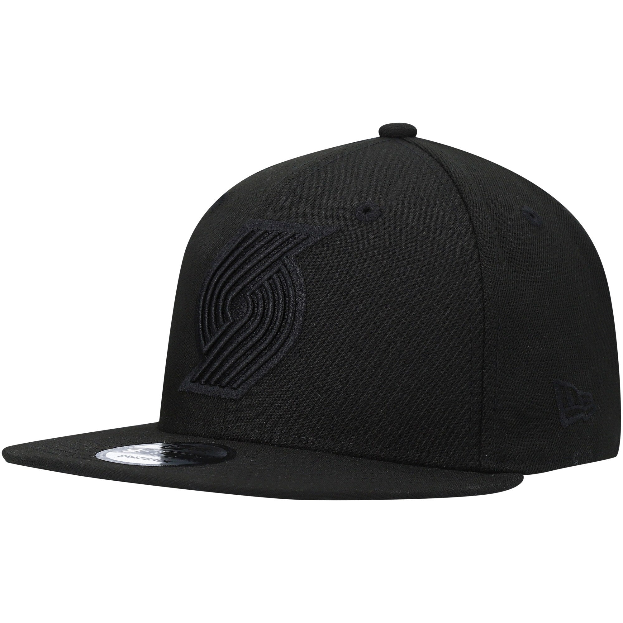 Portland Trail Blazers New Era Black On Black 9FIFTY Snapback Hat