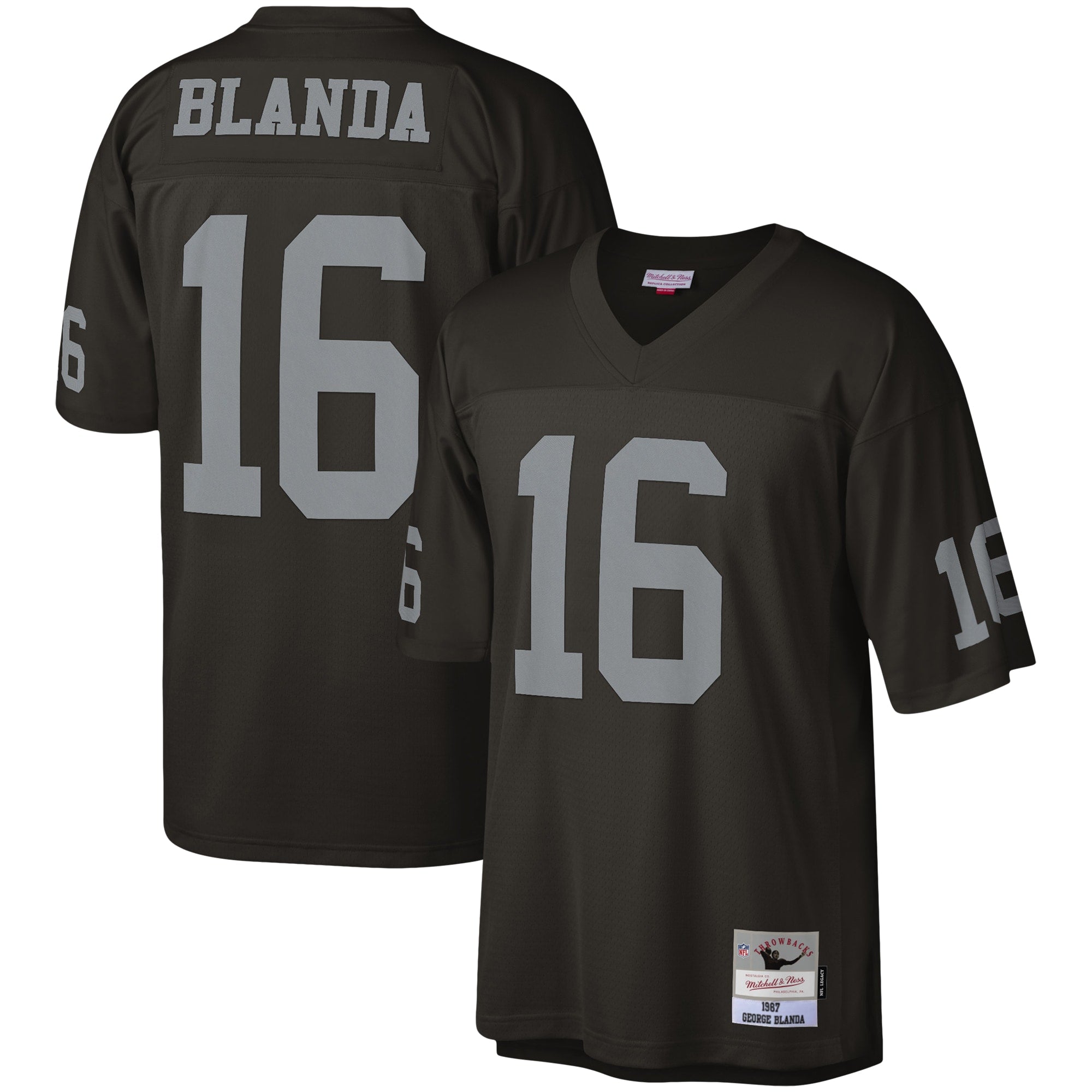 George Blanda Las Vegas Raiders Mitchell   Ness Legacy Replica Jersey   Black