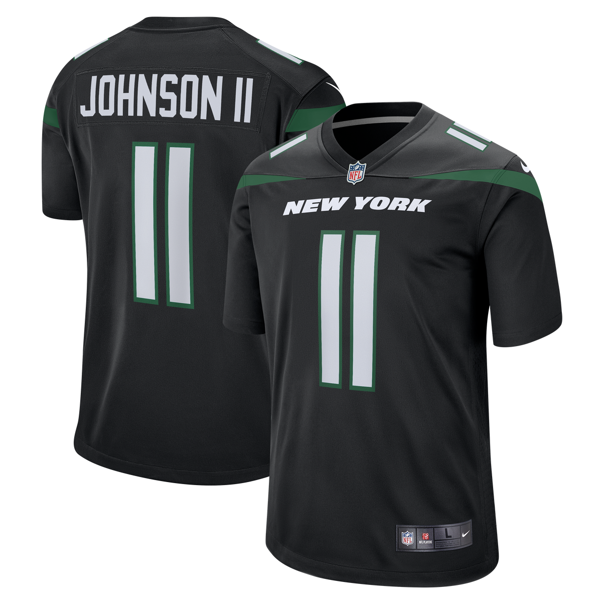 Jermaine Johnson II New York Jets Nike Alternate Game Jersey   Stealth Black