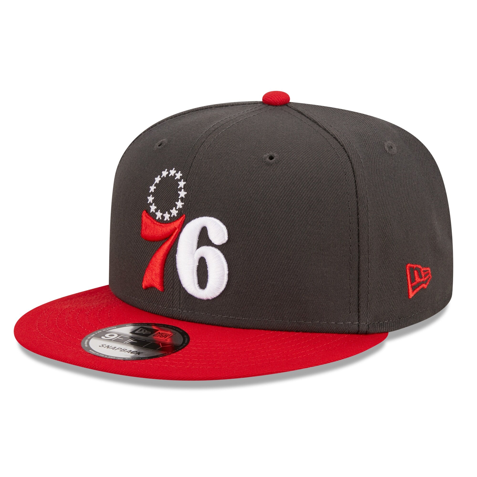 Philadelphia 76ers New Era Two-Tone Color Pack 9FIFTY Snapback Hat - Charcoal/Scarlet