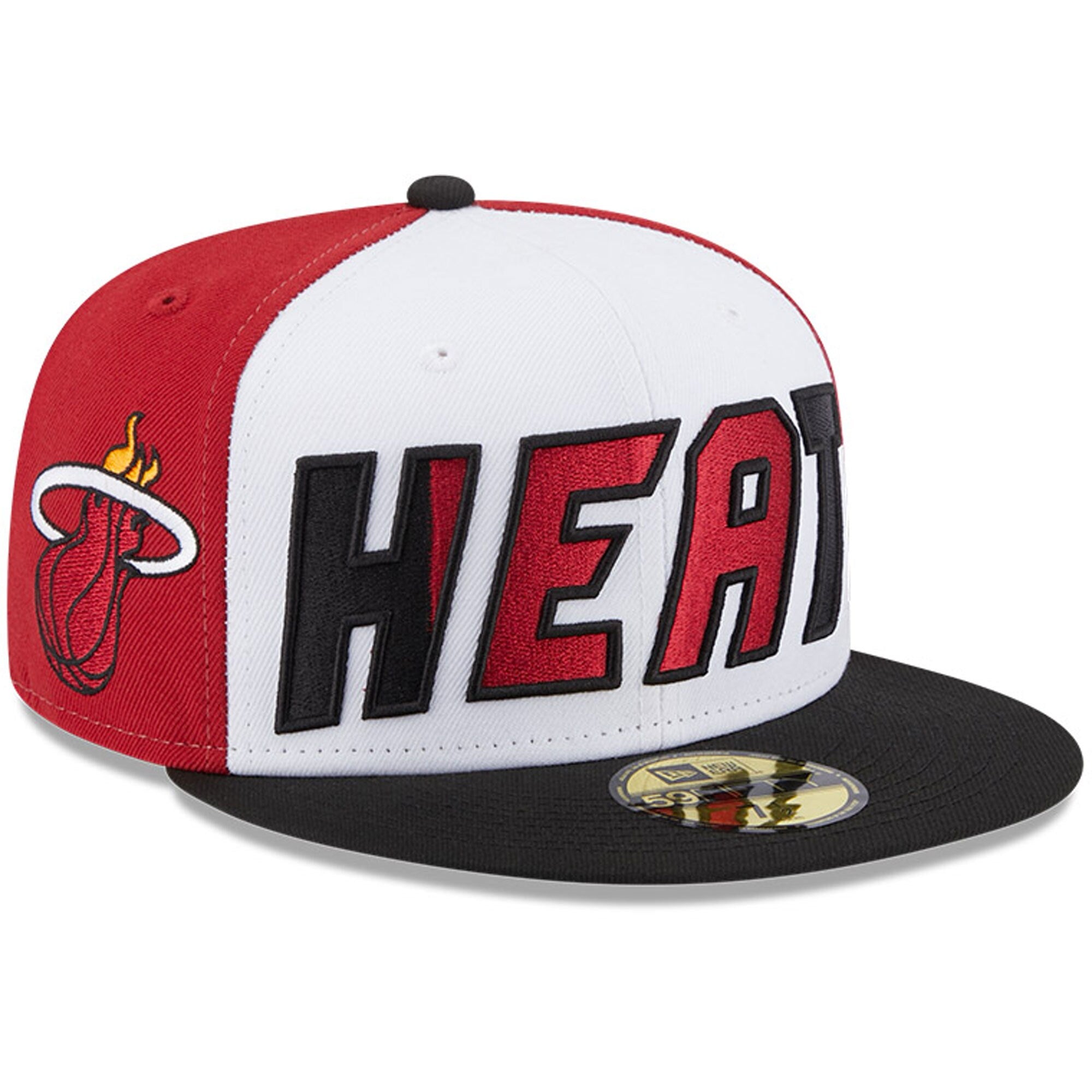 Miami Heat New Era Back Half 9FIFTY Fitted Hat - White/Black