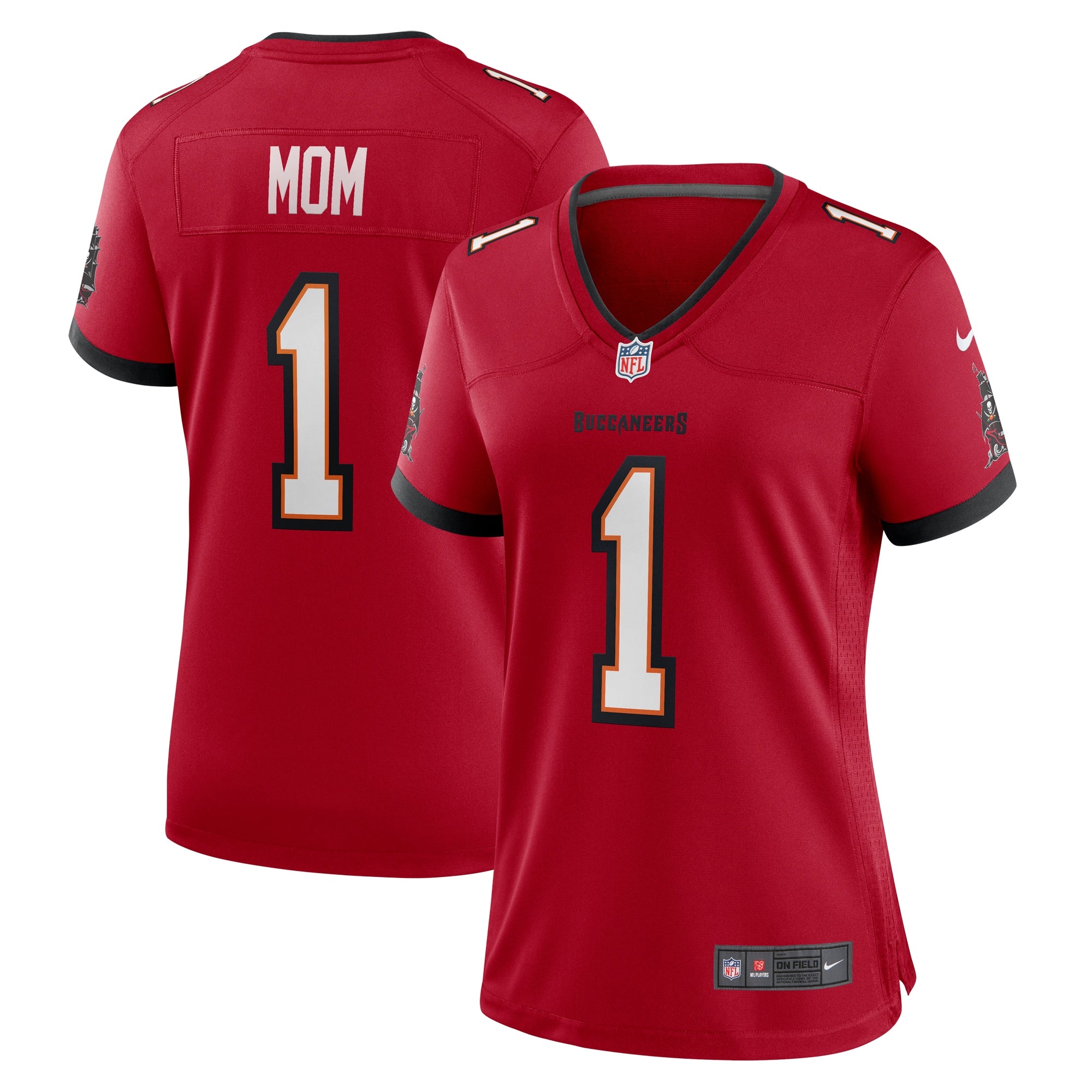 Number 1 Mom Tampa Bay Buccaneers Nike Women s Game Jersey   Red