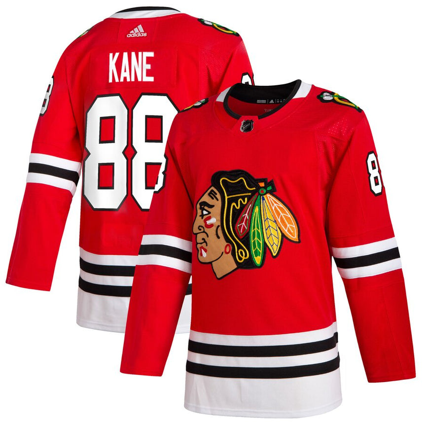 Men's Chicago Blackhawks Patrick Kane adidas Red Home Authentic Player Jersey (updated collar)