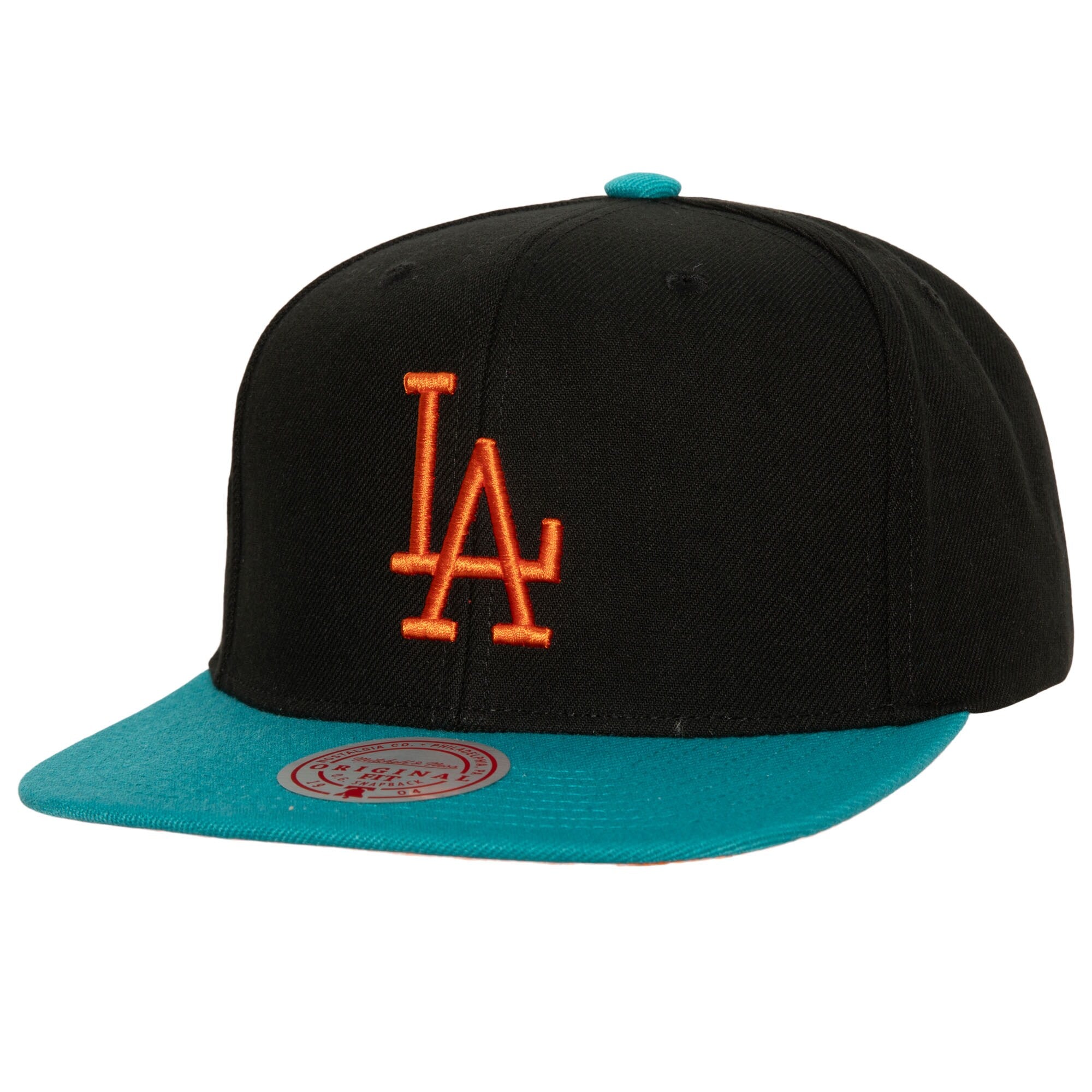 Los Angeles Dodgers Mitchell & Ness Citrus Cooler Snapback Hat - Black/Teal