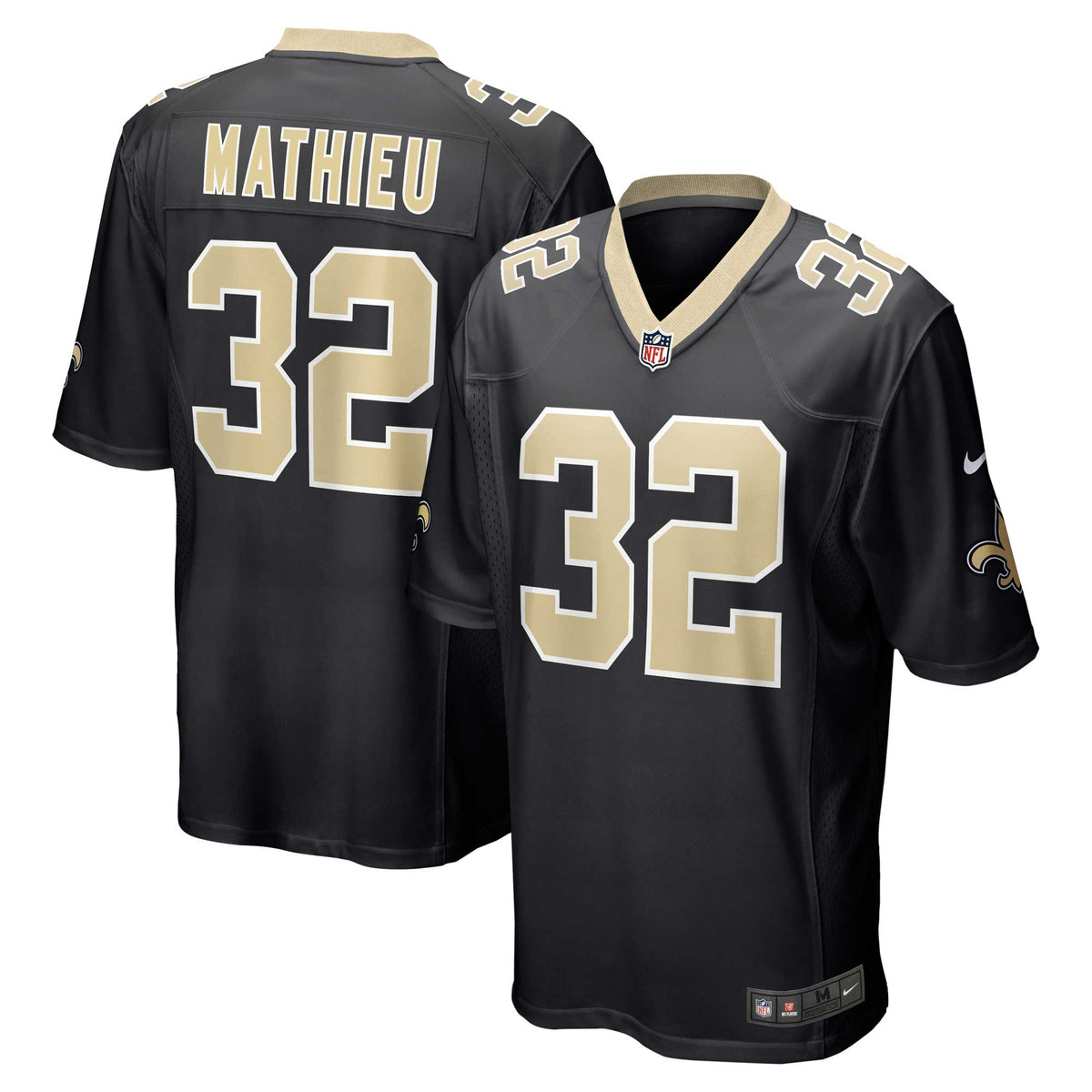 Tyrann Mathieu New Orleans Saints Nike Game Jersey   Black
