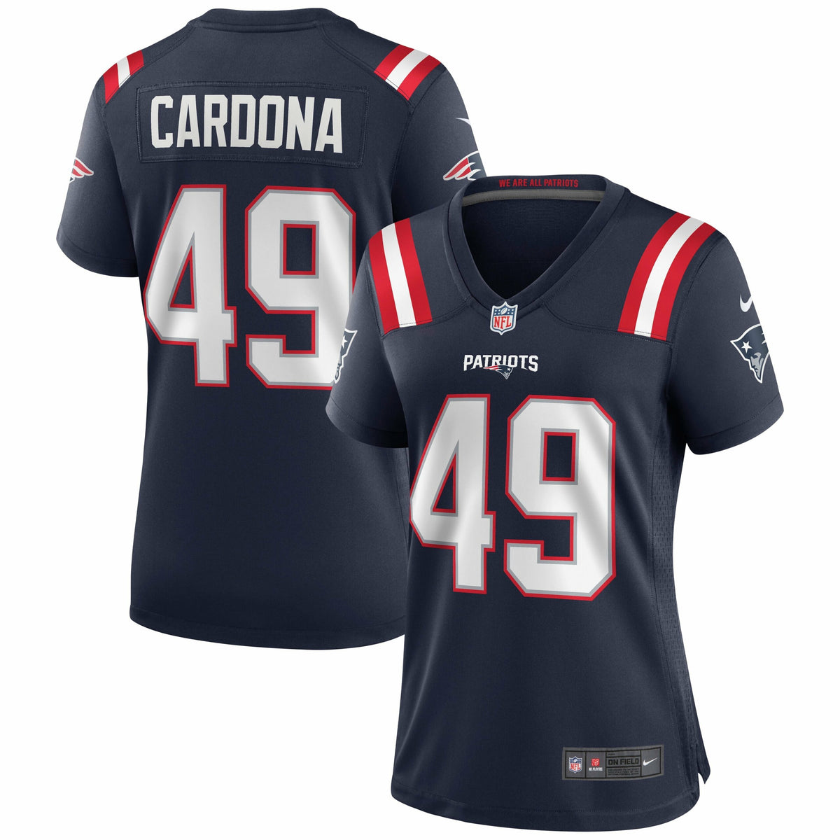 Women s Nike Joe Cardona Navy New England Patriots Game Jersey