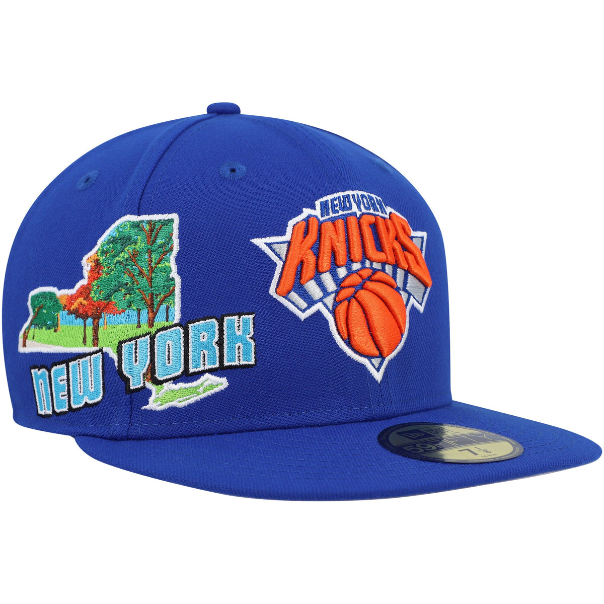 New York Knicks New Era Stateview 59FIFTY Fitted Hat - Blue