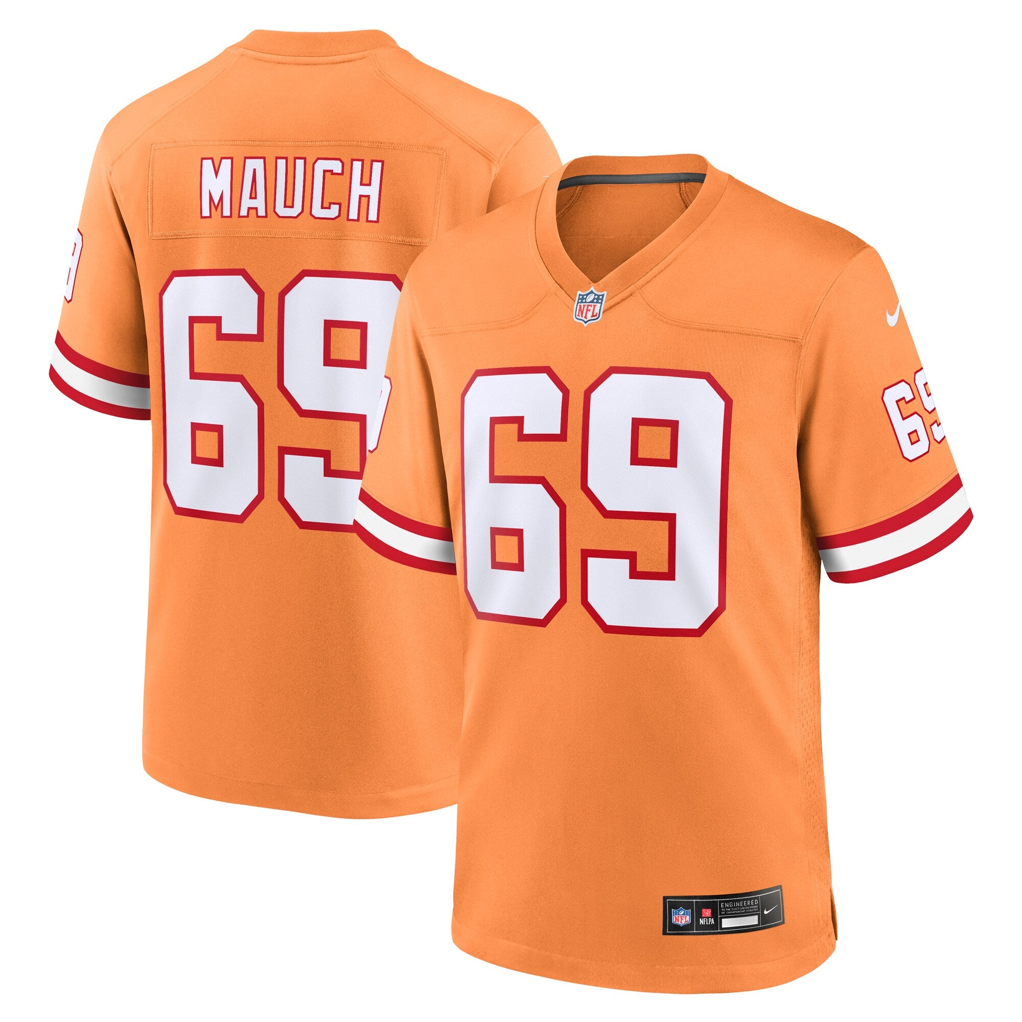 Cody Mauch Tampa Bay Buccaneers Nike Throwback Game Jersey   Orange