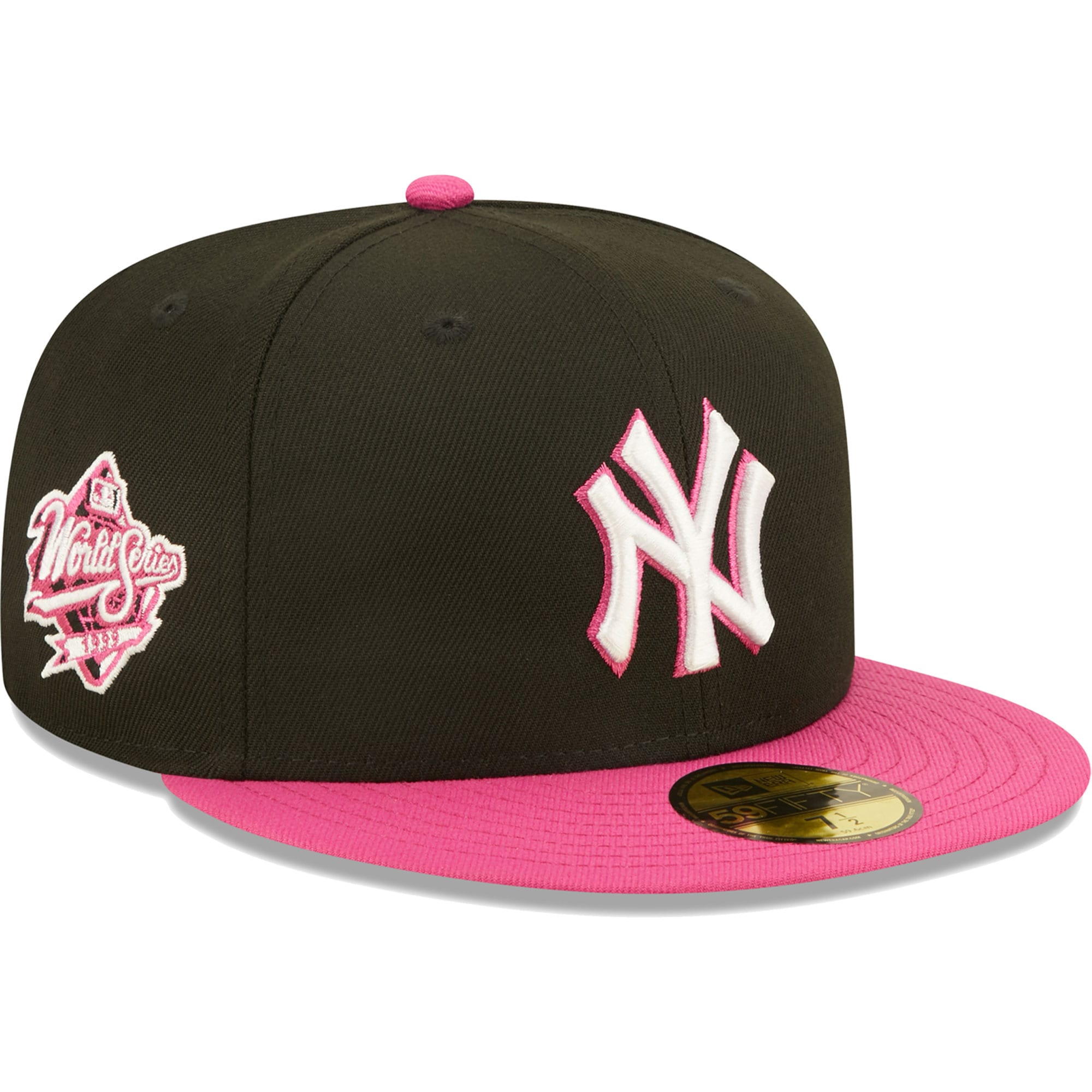New York Yankees New Era 1999 World Series Champions Passion 59FIFTY Fitted Hat - Black/Pink