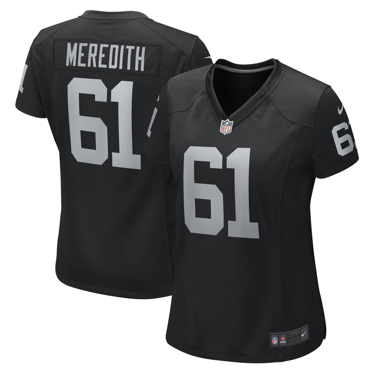 Jordans Meredith Las Vegas Raiders Nike Women s Game Player Jersey   Black