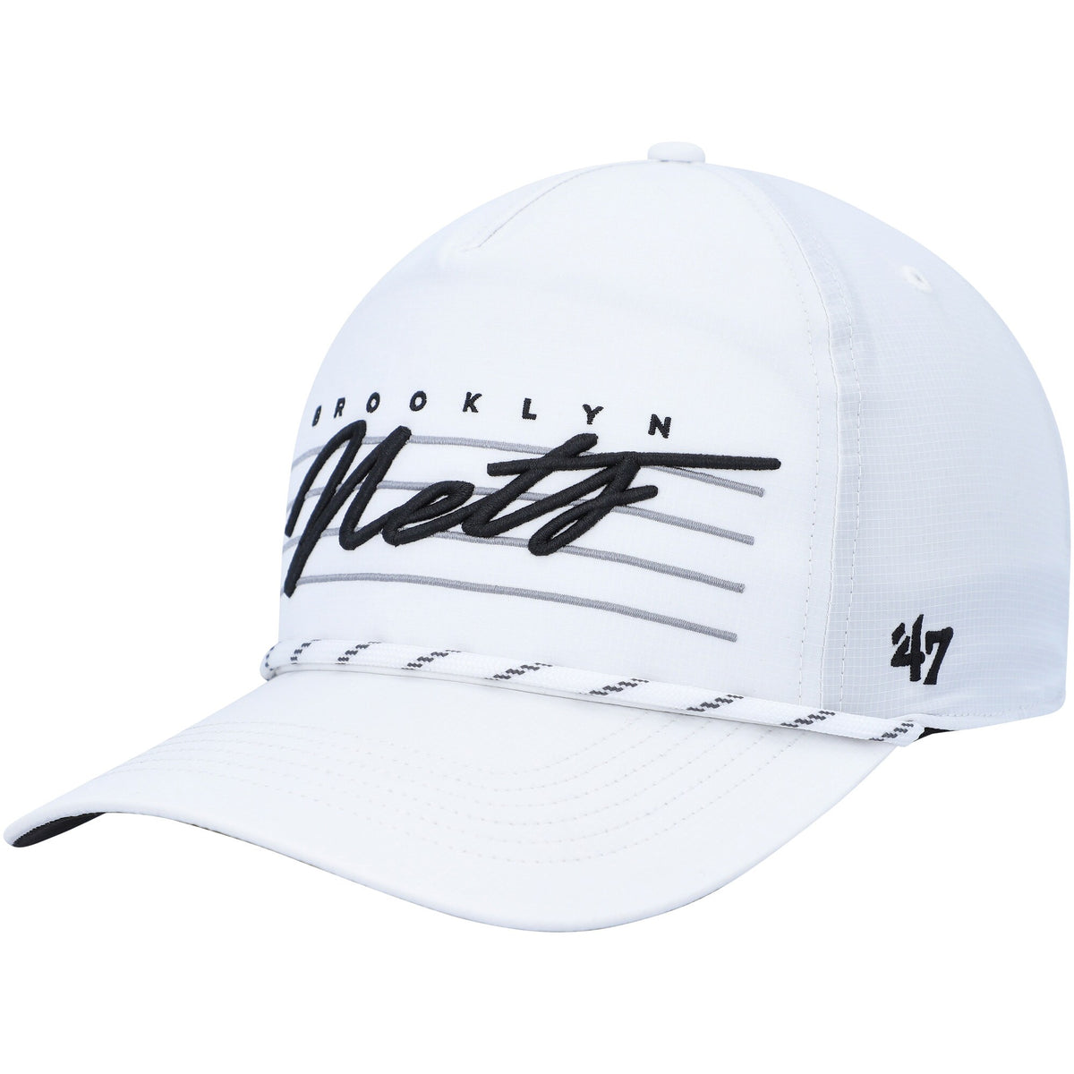 Brooklyn Nets '47 Downburst Hitch Snapback Hat - White