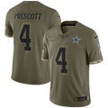 Dak Prescott Dallas Cowboys Nike 2022 Salute To Service Limited Jersey   Olive