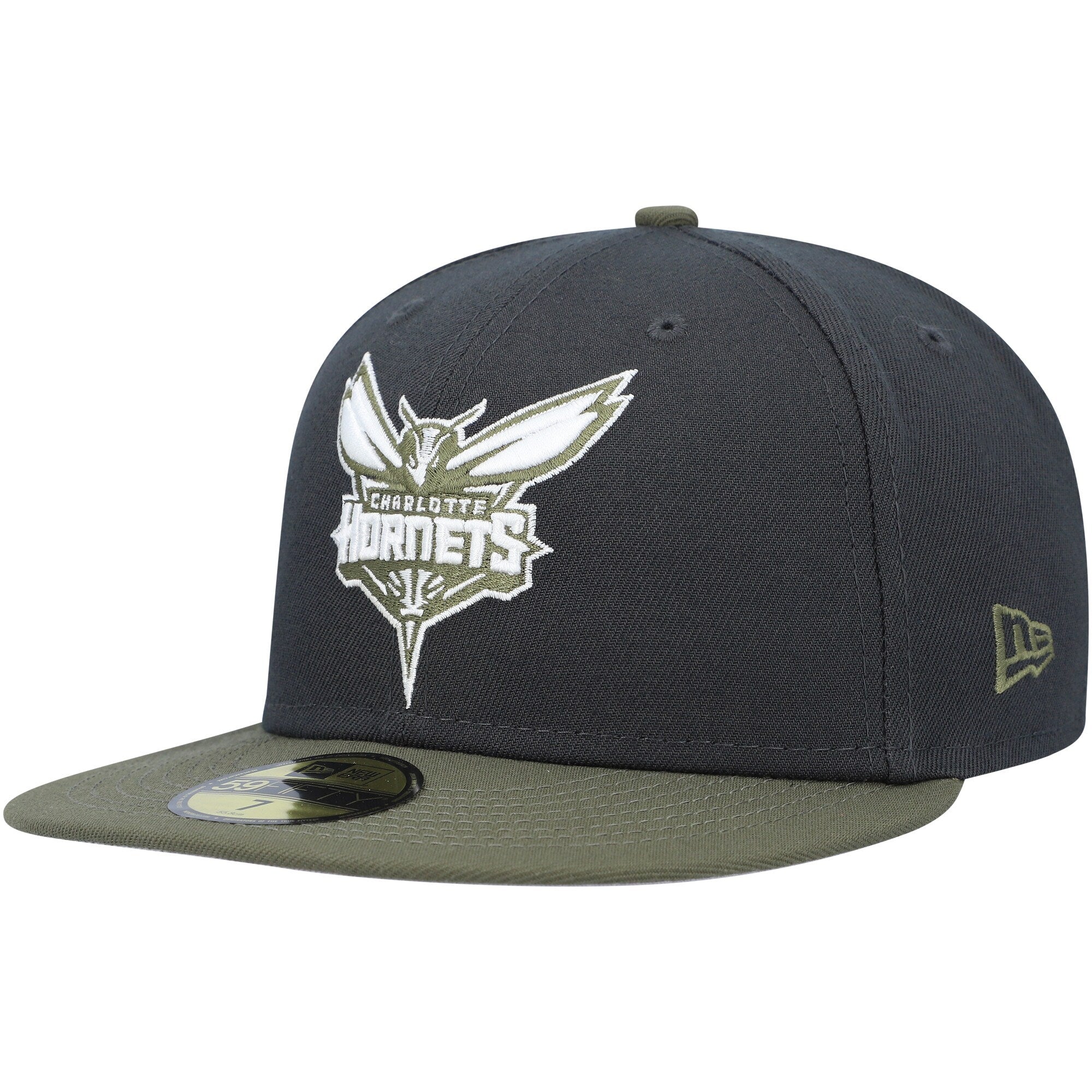 Charlotte Hornets New Era Two-Tone 59FIFTY Fitted Hat - Charcoal/Olive