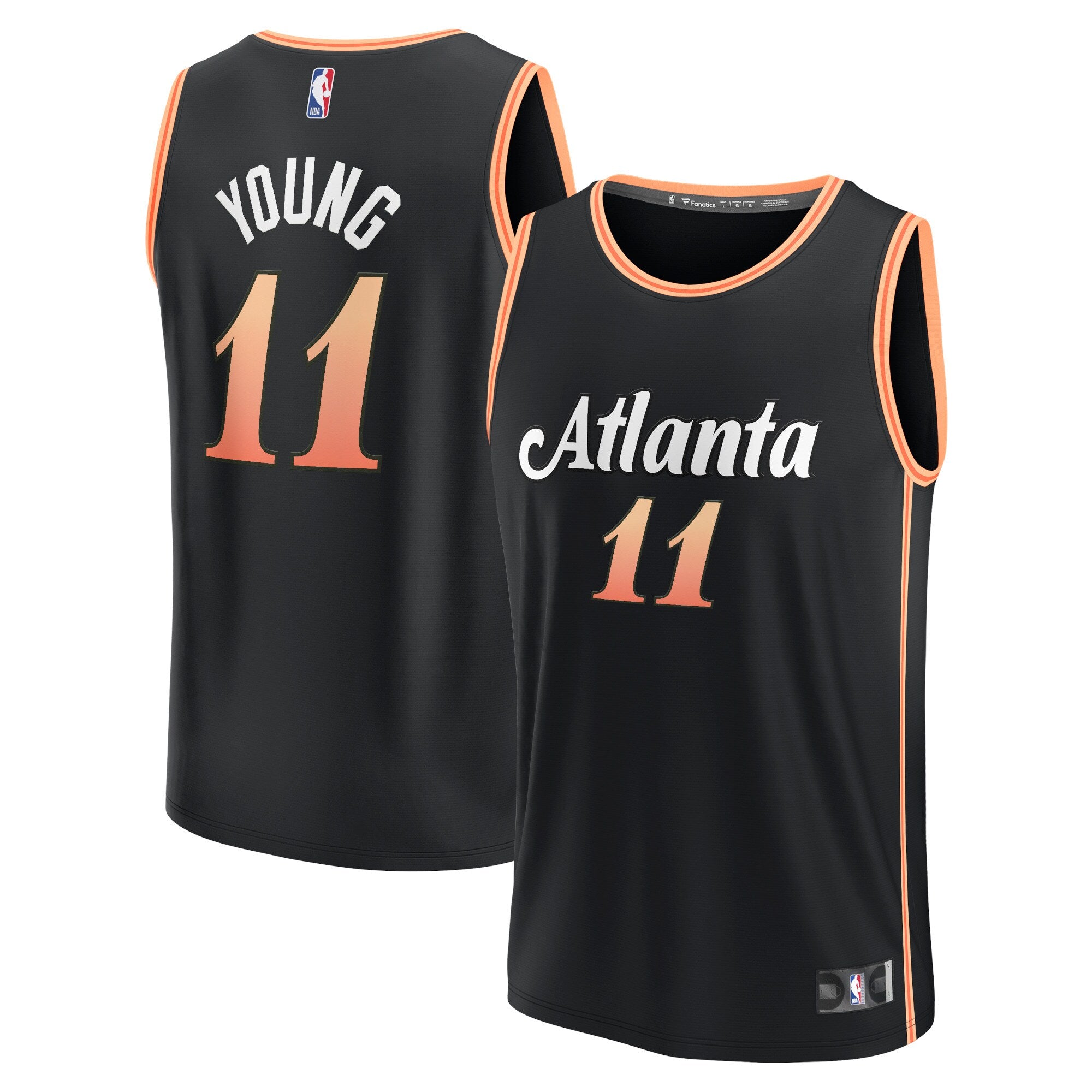 Trae Young Atlanta Hawks, NBA Jerseys Fanatics Branded 2022/23 Fastbreak Jersey - City Edition - Black