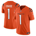 Men s Nike Ja Marr Chase Orange Cincinnati Bengals Vapor F.U.S.E. Limited Jersey