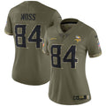 Randy Moss Minnesota Vikings Nike Women s 2022 Salute To Service Retired Player Limited Jersey   Olive