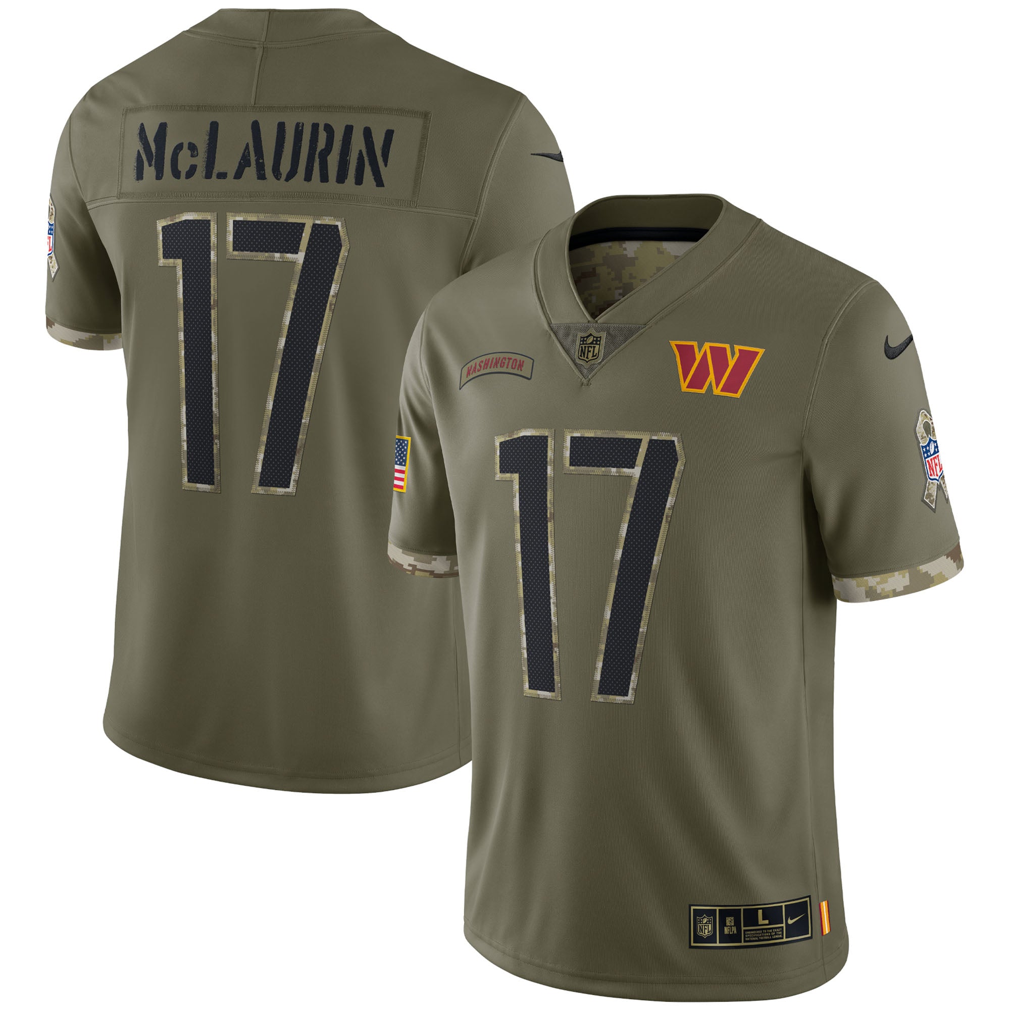 Terry McLaurin Washington Commanders Nike 2022 Salute To Service Limited Jersey   Olive