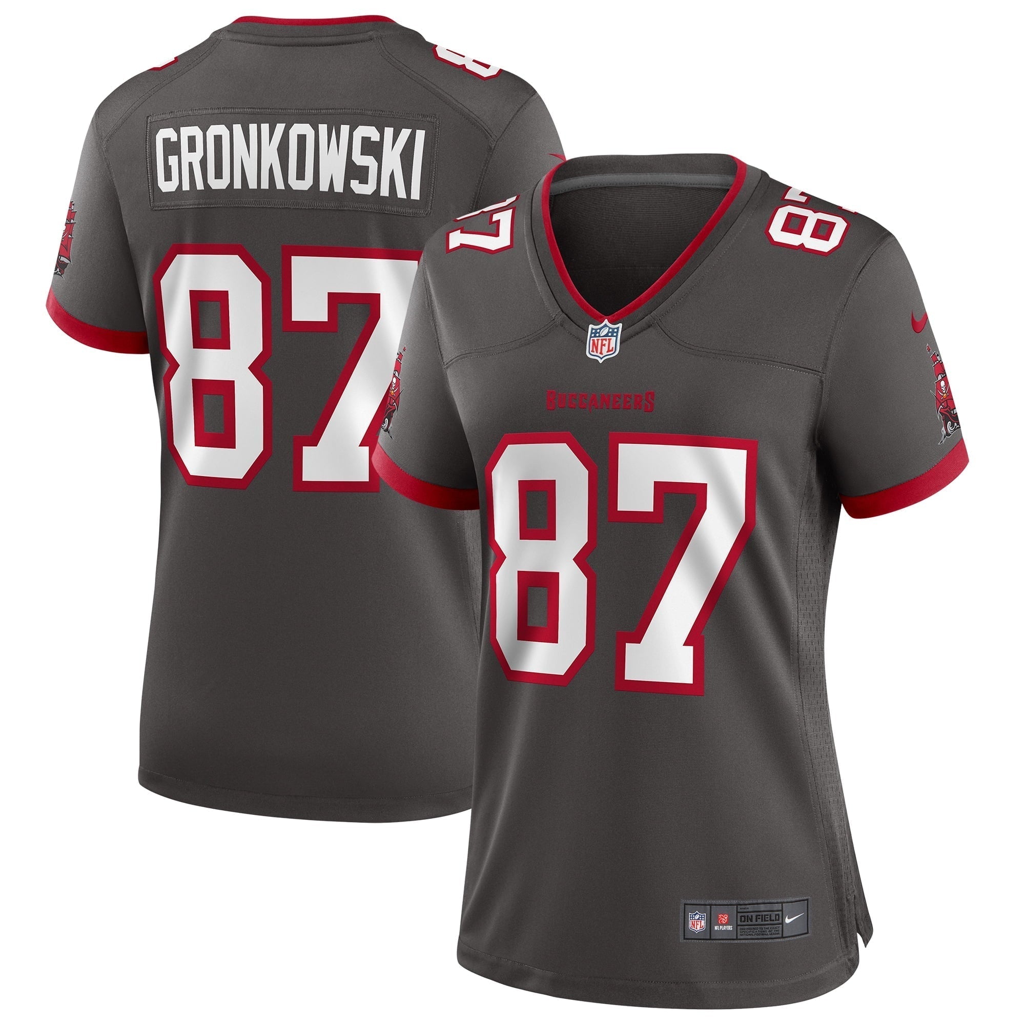 Women s Nike Rob Gronkowski Pewter Tampa Bay Buccaneers Alternate Game Jersey