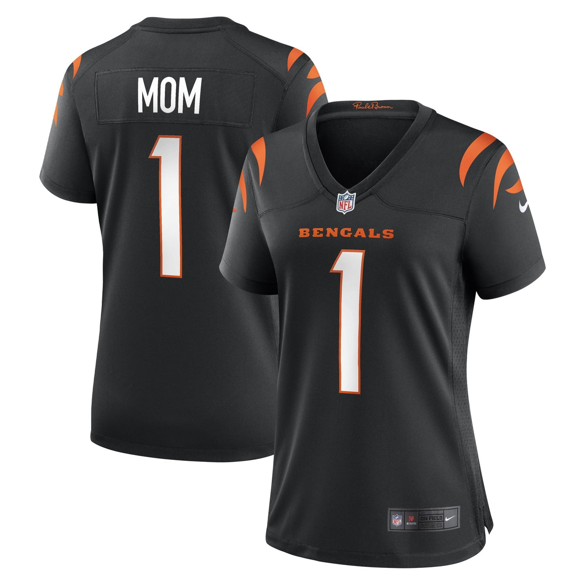 Women s Nike Number 1 Mom Black Cincinnati Bengals Game Jersey