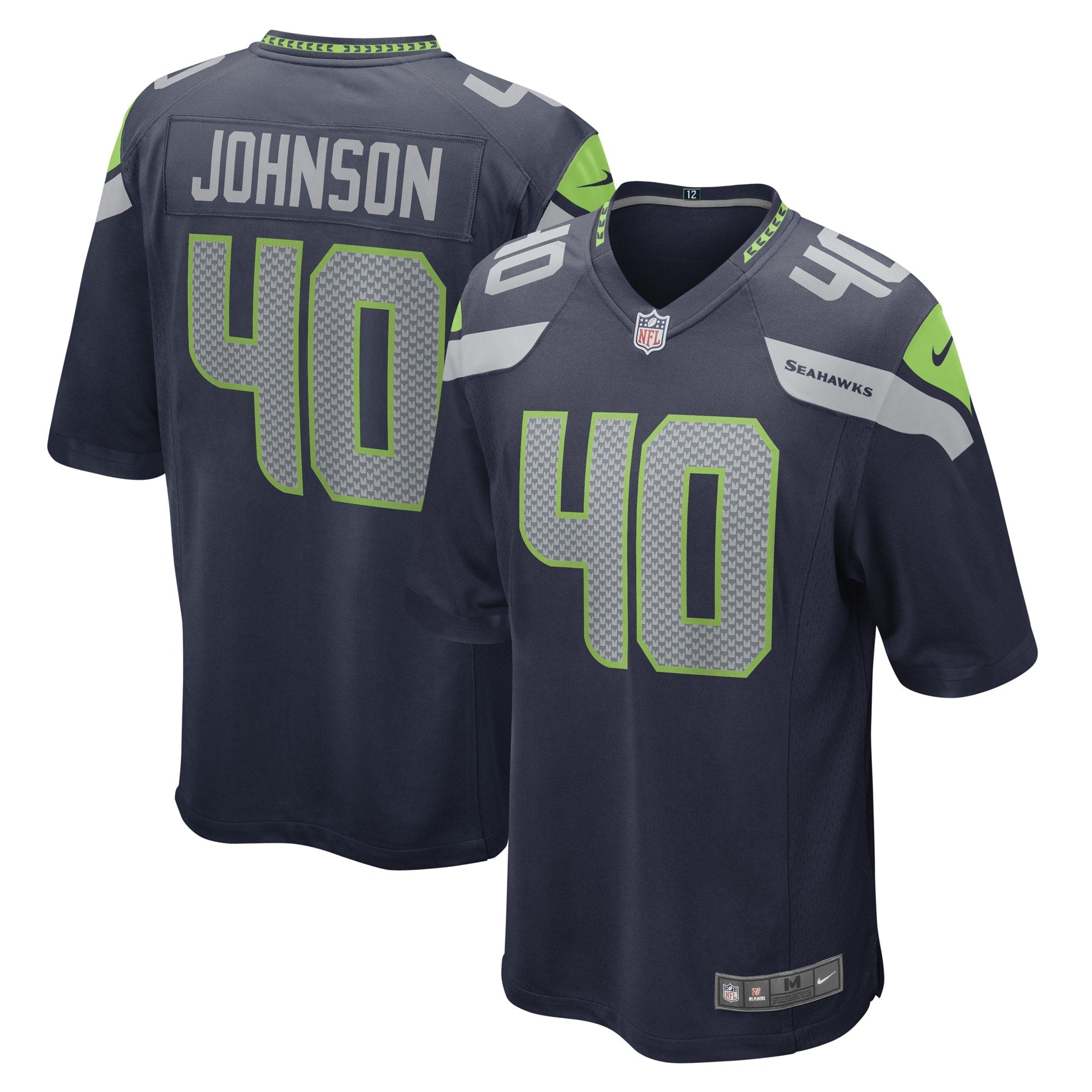 Men s Nike Darryl Johnson College Navy Seattle Seahawks Game Player Jersey