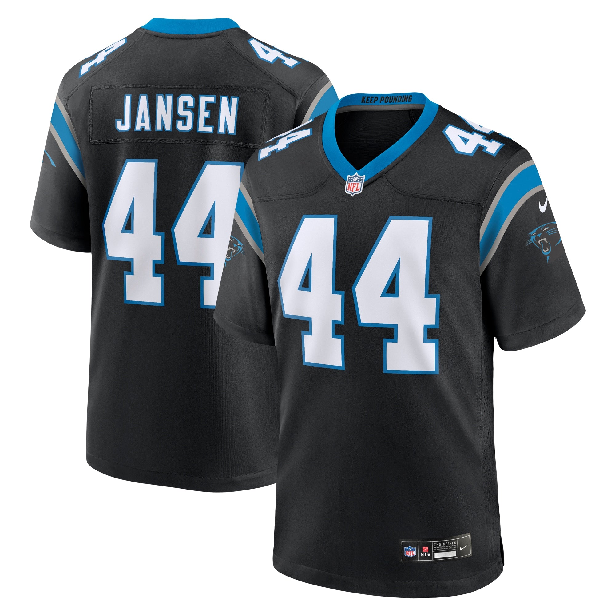 J.J. Jansen Carolina Panthers Nike Team Game Jersey   Black