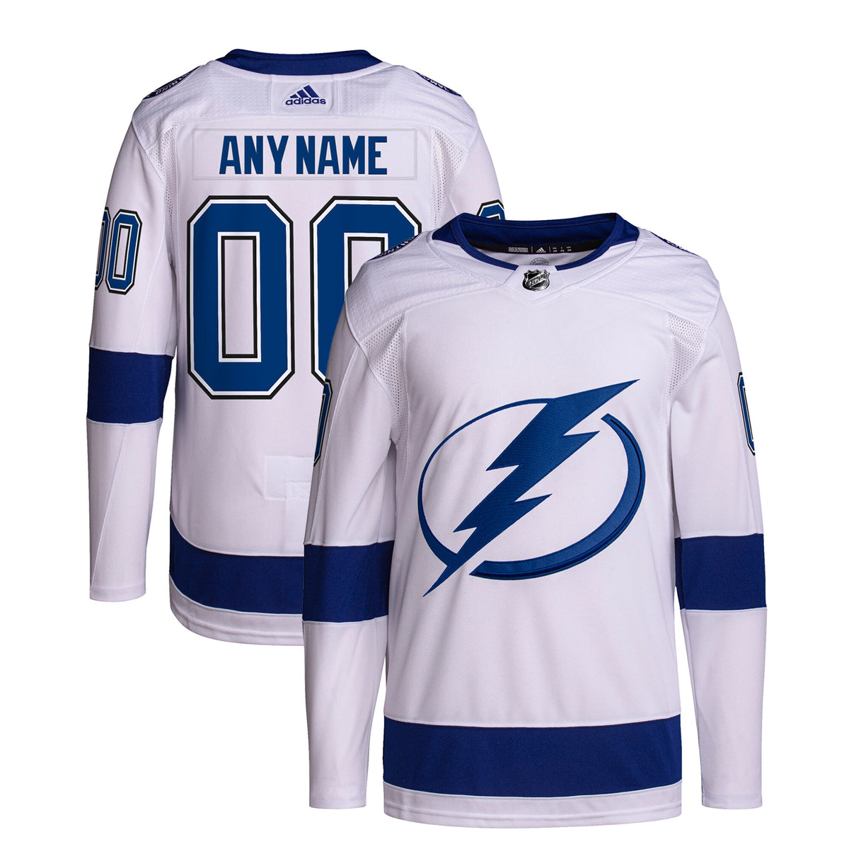Tampa Bay Lightning adidas Away Custom Primegreen Authentic Pro Jersey White