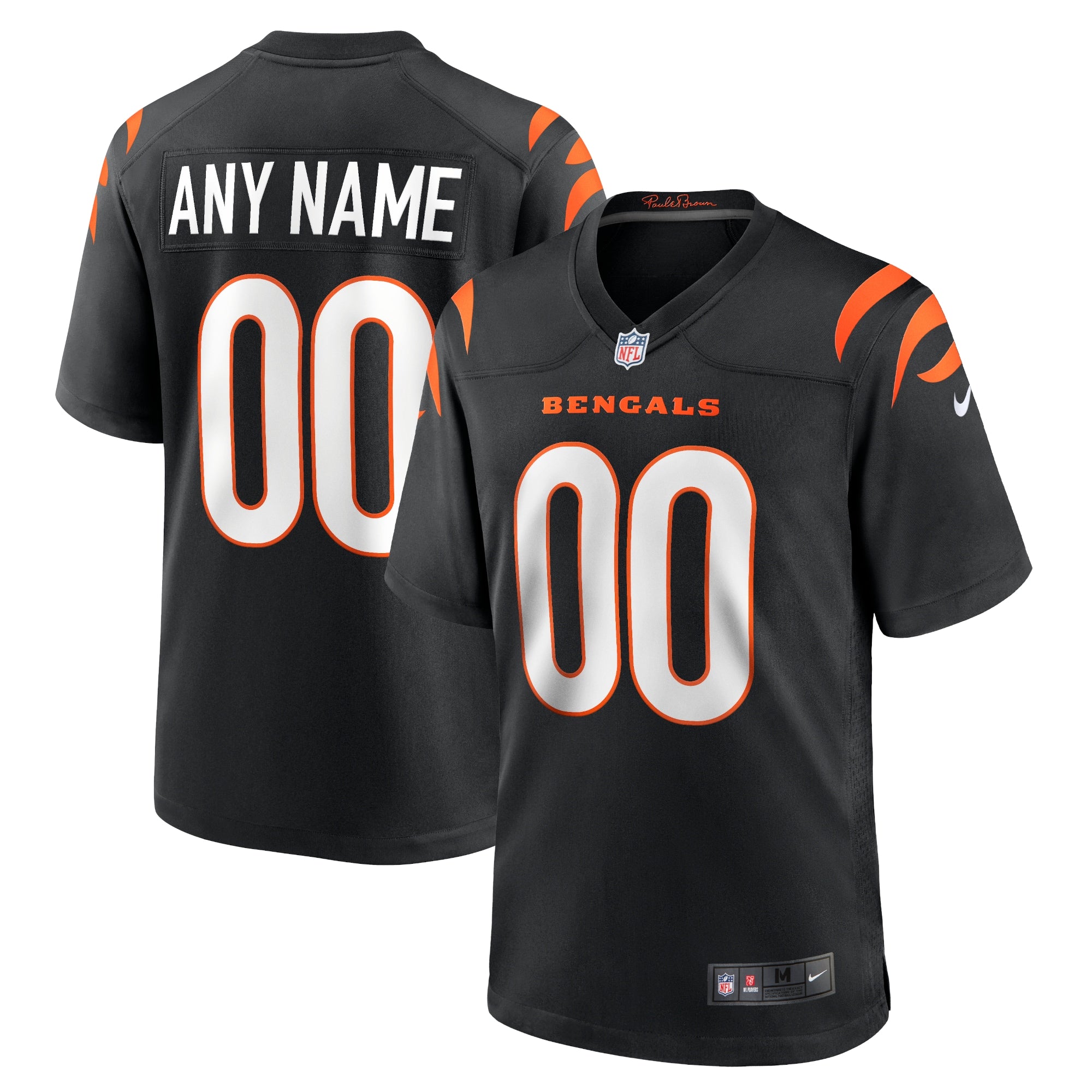 Cincinnati Bengals Nike Game Custom Jersey   Black