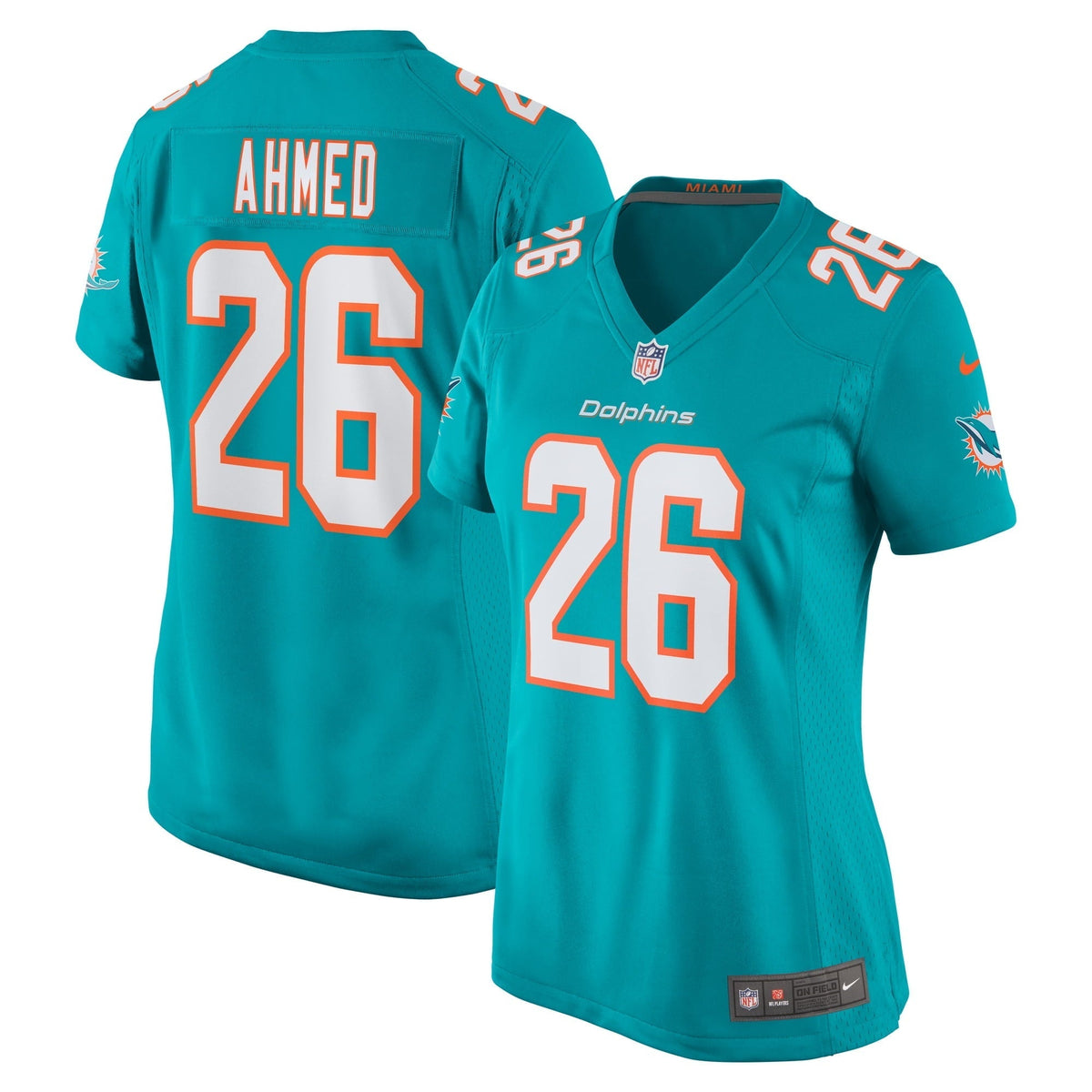 Women s Nike Salvon Ahmed Aqua Miami Dolphins Game Jersey