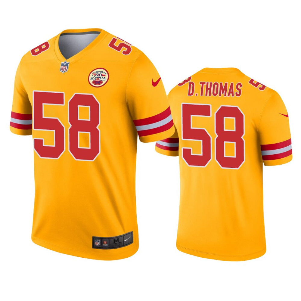 Youth Kansas City Chiefs Derrick Thomas Inverted Legend Jersey   Gold