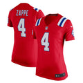 Women s Nike Bailey Zappe Red New England Patriots Alternate Game Player Jersey