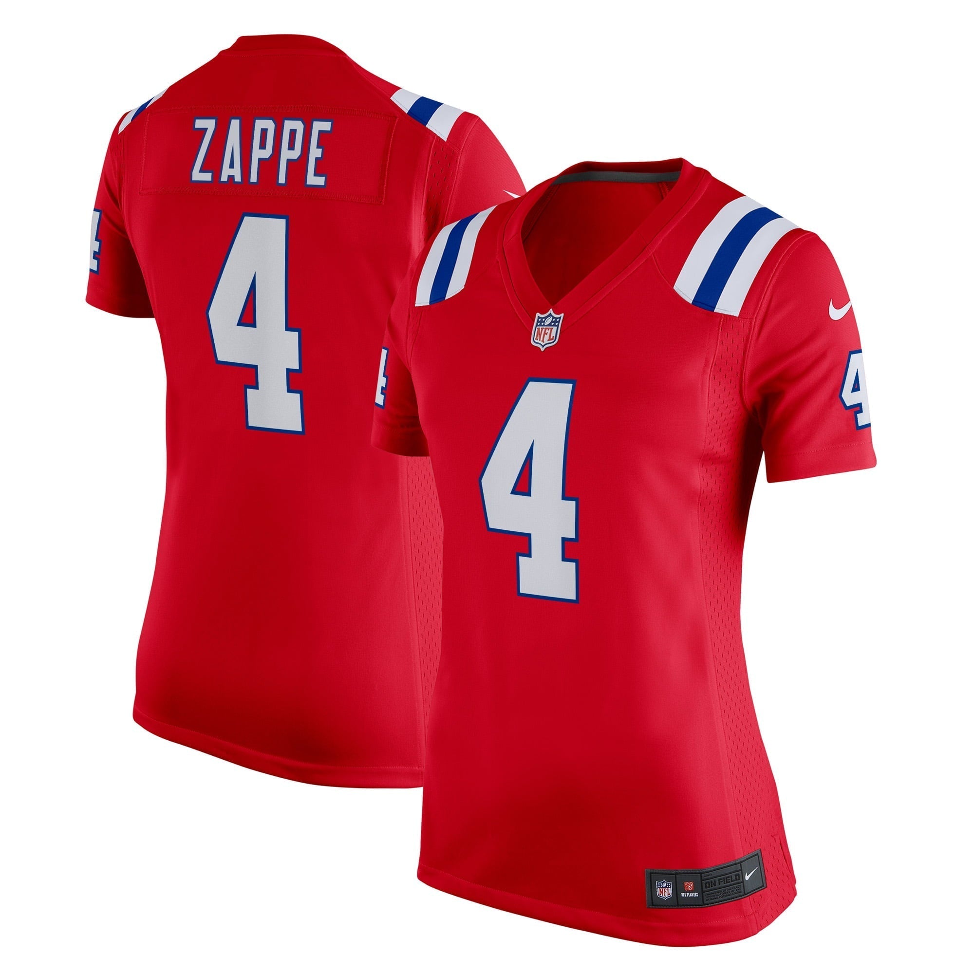 Women s Nike Bailey Zappe Red New England Patriots Alternate Game Player Jersey