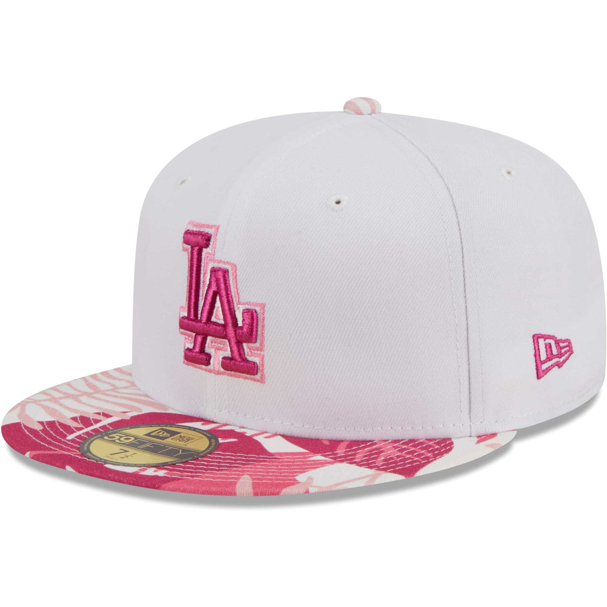 Los Angeles Dodgers New Era Flamingo 59FIFTY Fitted Hat - White/Pink
