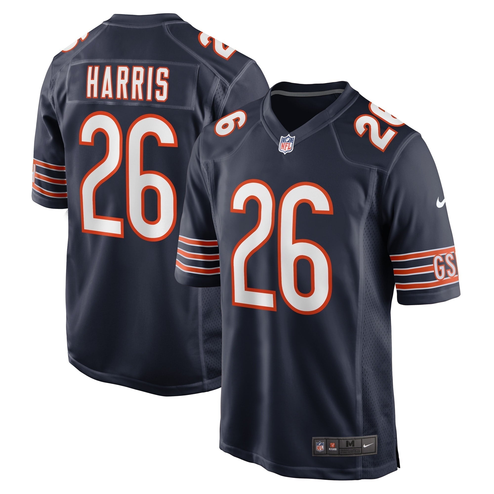 Men s Nike Davontae Harris Navy Chicago Bears Game Player Jersey