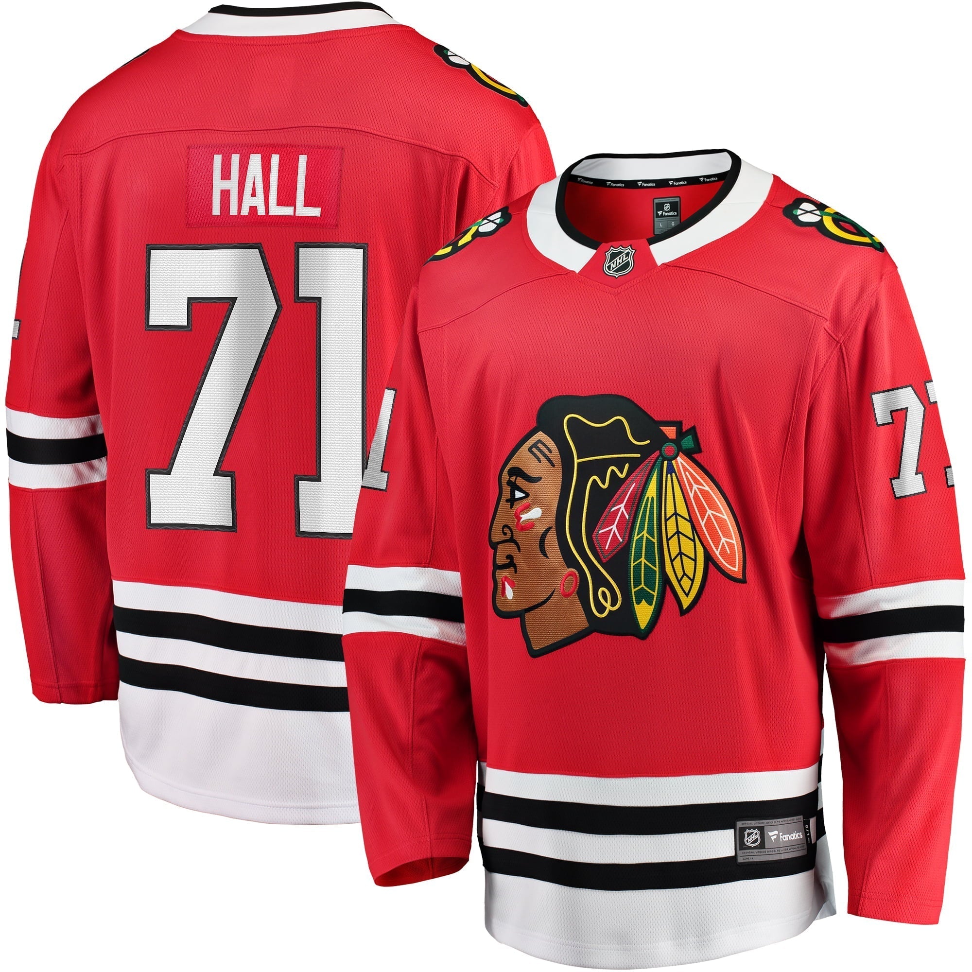 Men's Fanatics Branded Taylor Hall Red Chicago Blackhawks Home Breakaway Player Jersey
