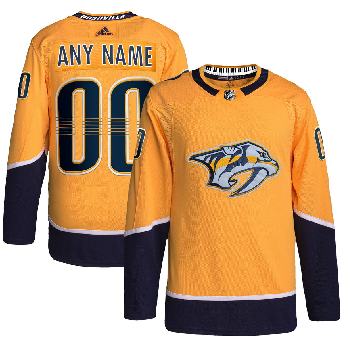 Nashville Predators adidas Home Primegreen Authentic Pro Custom Jersey - Gold
