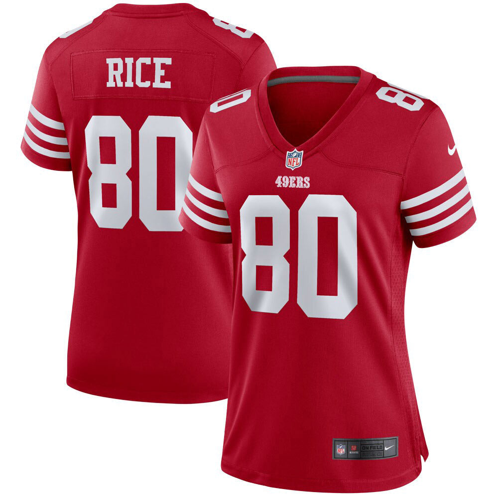 Women s San Francisco 49ers Jerry Rice Retired Player Game Jersey Scarlet